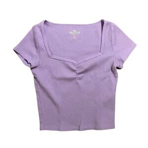 Hollister Purple Fitted Crop Tee